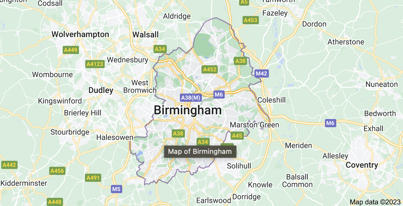 Map of Birmingham